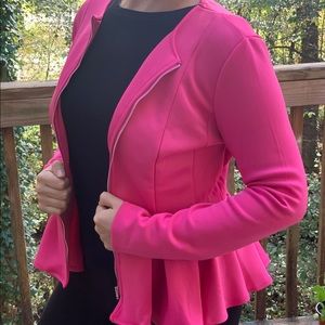 pink Zip-up blazer